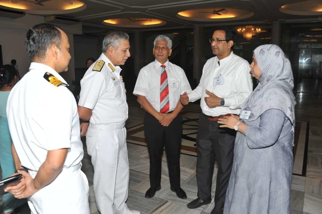 Deliberation with naval officer